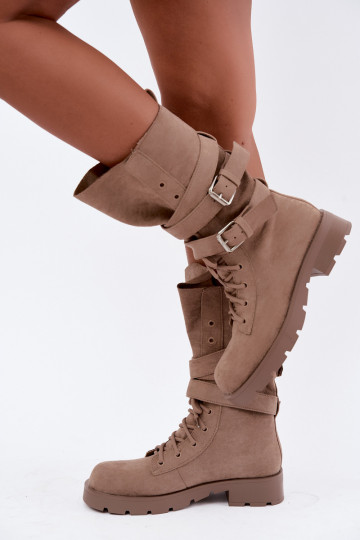 riscaldamento Stivaletti da lavoro con fibbie beige Patsy