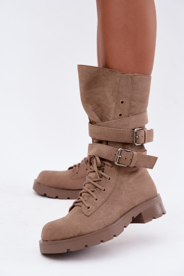 riscaldamento Stivaletti da lavoro con fibbie beige Patsy 2