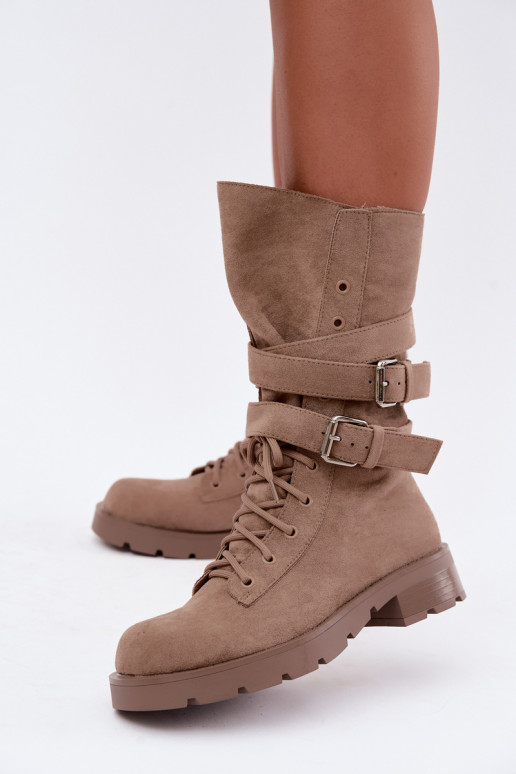 riscaldamento Stivaletti da lavoro con fibbie beige Patsy