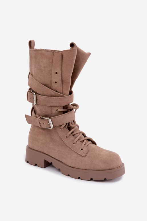 riscaldamento Stivaletti da lavoro con fibbie beige Patsy