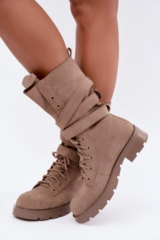 riscaldamento Stivaletti da lavoro con fibbie beige Patsy
