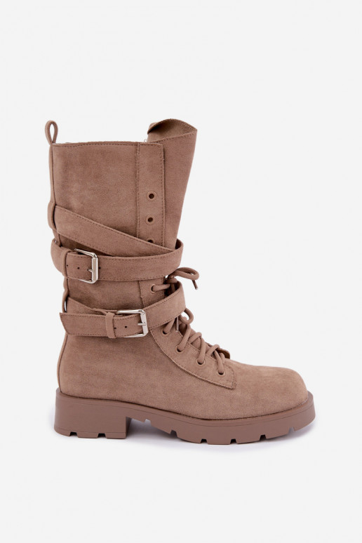 riscaldamento Stivaletti da lavoro con fibbie beige Patsy