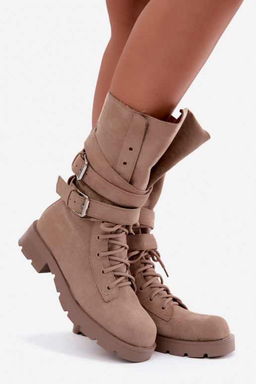 riscaldamento Stivaletti da lavoro con fibbie beige Patsy