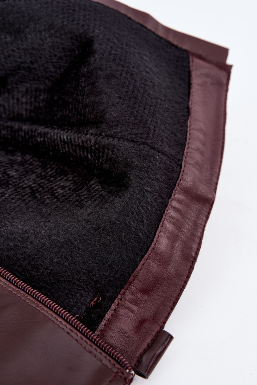 stivali alti da donna imbottiti con tacco in colore bordeaux Feresa