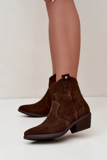 Stivaletti cowboy color marrone cioccolato con tacco Big Star 2
