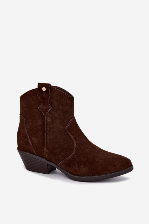 Stivaletti cowboy color marrone cioccolato con tacco Big Star