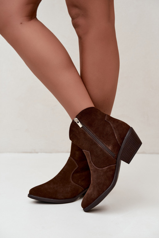 Stivaletti cowboy color marrone cioccolato con tacco Big Star