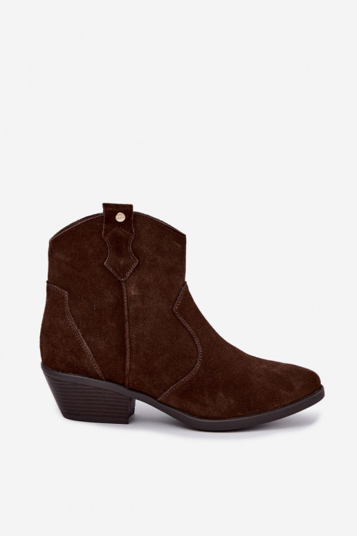 Stivaletti cowboy color marrone cioccolato con tacco Big Star
