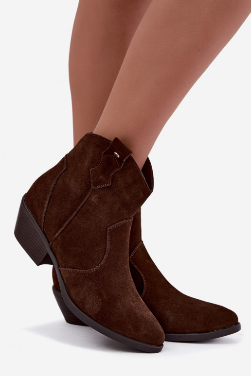 Stivaletti cowboy color marrone cioccolato con tacco Big Star