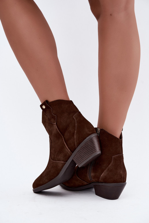 Stivaletti cowboy color marrone cioccolato con tacco Big Star