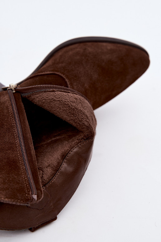 Stivaletti cowboy color marrone cioccolato con tacco Big Star