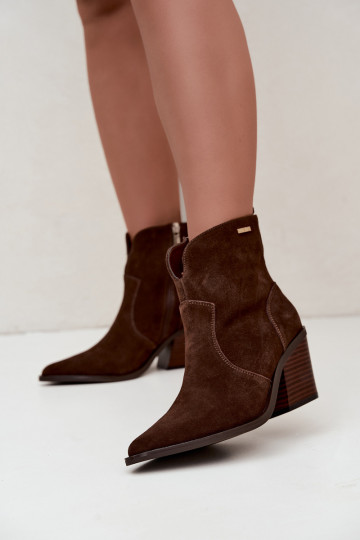 Stivaletti cowboy color marrone cioccolato con tacco Big Star 2