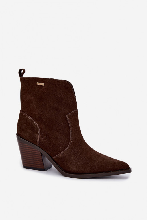Stivaletti cowboy color marrone cioccolato con tacco Big Star