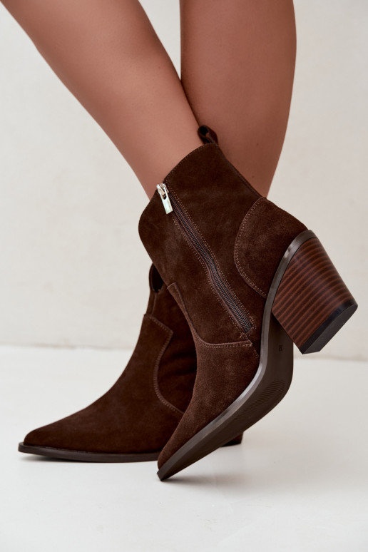 Stivaletti cowboy color marrone cioccolato con tacco Big Star