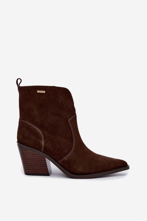 Stivaletti cowboy color marrone cioccolato con tacco Big Star
