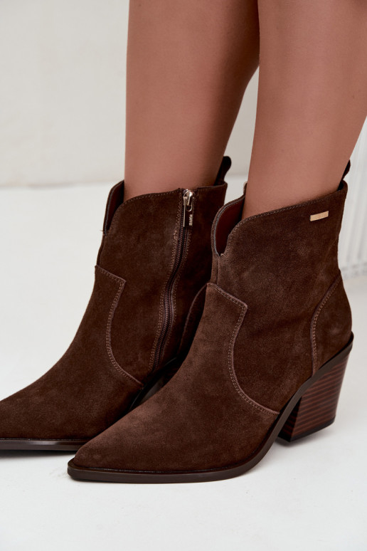 Stivaletti cowboy color marrone cioccolato con tacco Big Star