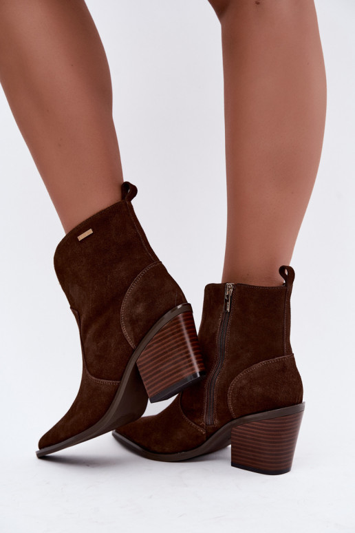 Stivaletti cowboy color marrone cioccolato con tacco Big Star
