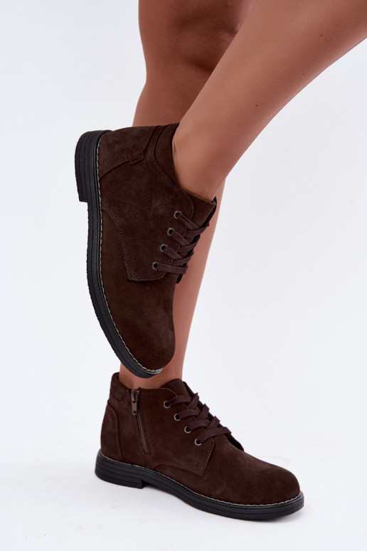 Scarpe in suede color cioccolato Nirelia