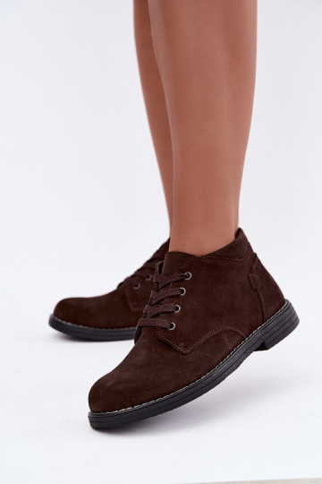 Scarpe in suede color cioccolato Nirelia 2