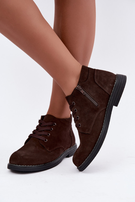 Scarpe in suede color cioccolato Nirelia