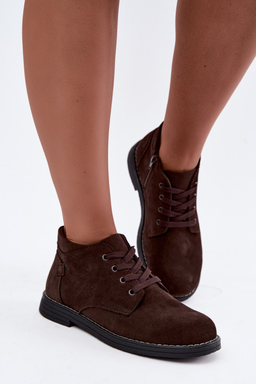 Scarpe in suede color cioccolato Nirelia