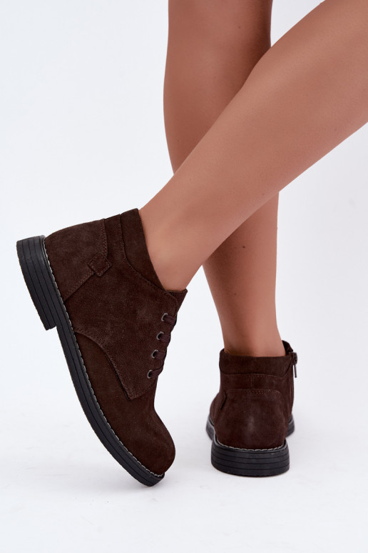 Scarpe in suede color cioccolato Nirelia