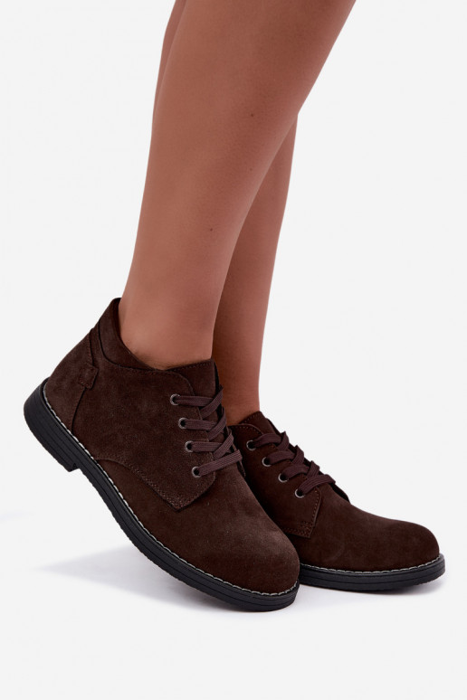 Scarpe in suede color cioccolato Nirelia