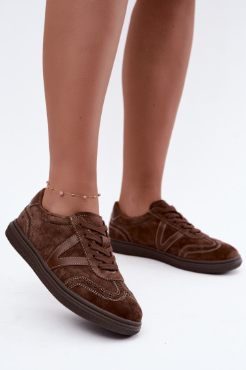 Sneakers in pelle e suede marroni Cariva 2