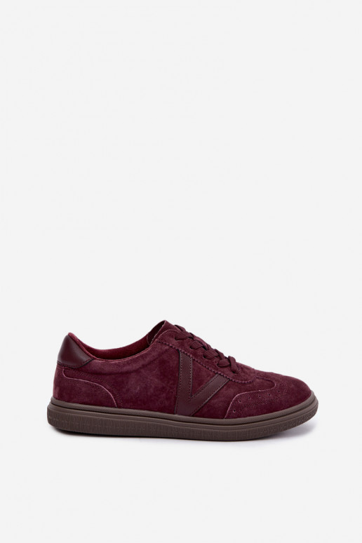 Sneakers in pelle e suede bordeaux Cariva