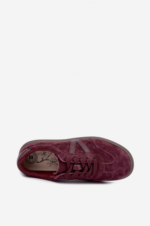 Sneakers in pelle e suede bordeaux Cariva