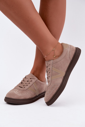 Sneakers in pelle e suede color sabbia Cariva 2