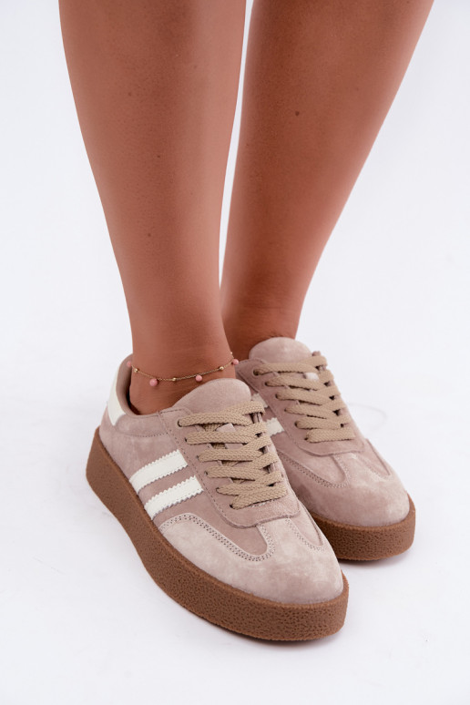 Sneakers in suede color sabbia Bellmont