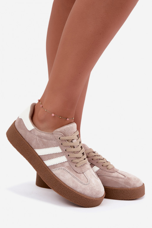 Sneakers in suede color sabbia Bellmont