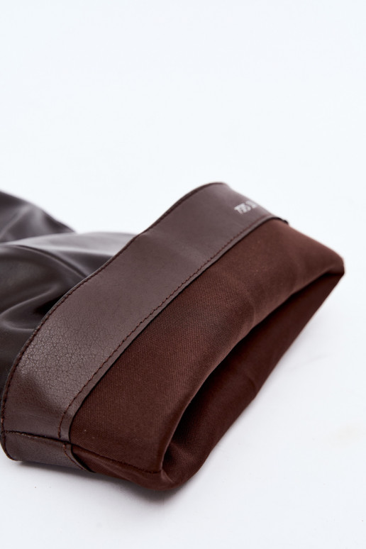 Stivaletti con tacco in suede sintetico cioccolato Desya