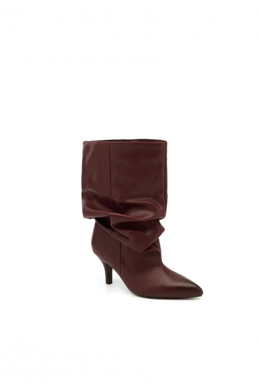 Stivaletti slouchy con tacco bordeaux Gelra