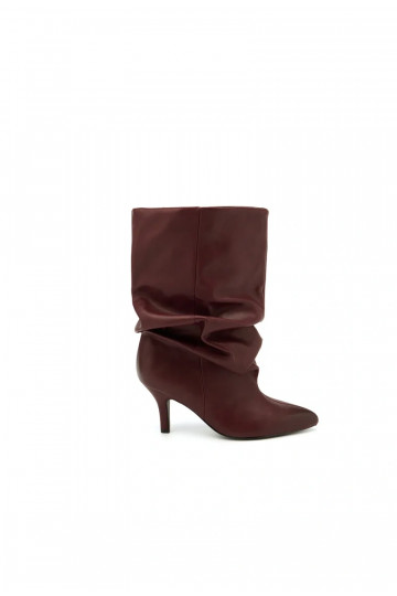 Stivaletti slouchy con tacco bordeaux Gelra 2