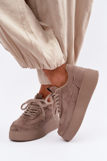 Sneakers in suede con piattaforma in argilla Teysa 2