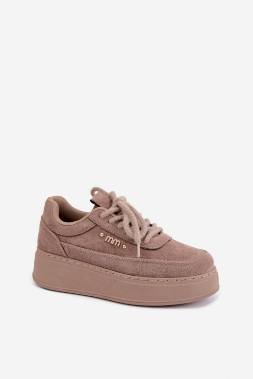 Sneakers in suede con piattaforma in argilla Teysa