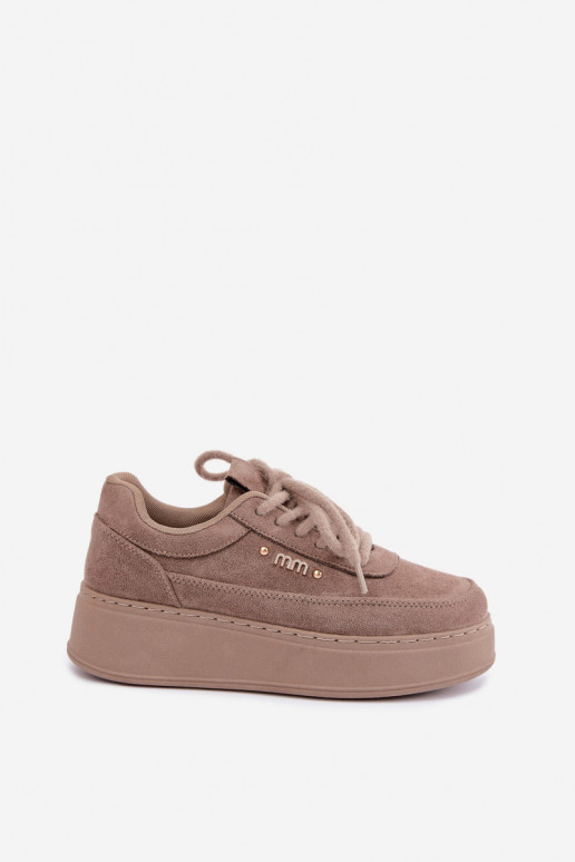 Sneakers in suede con piattaforma in argilla Teysa