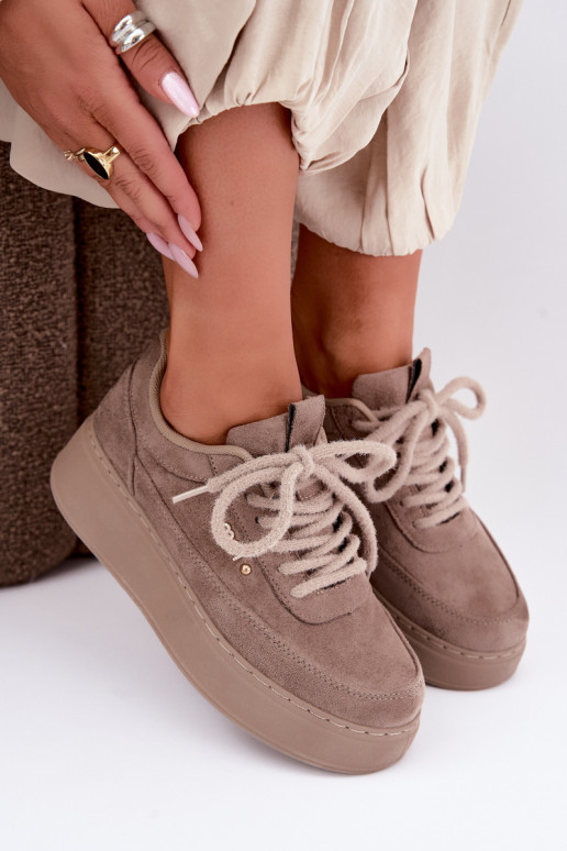Sneakers in suede con piattaforma in argilla Teysa