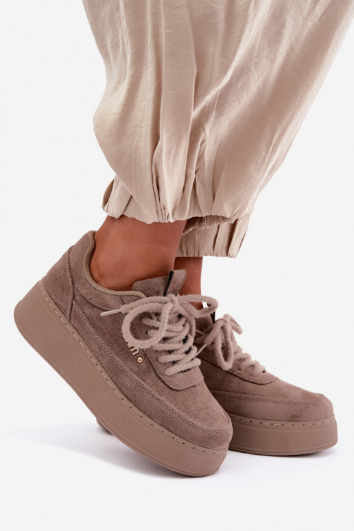 Sneakers in suede con piattaforma in argilla Teysa