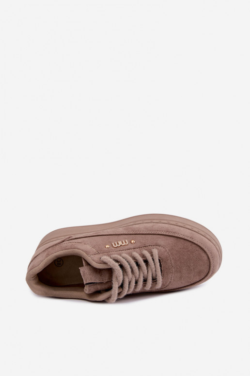 Sneakers in suede con piattaforma in argilla Teysa