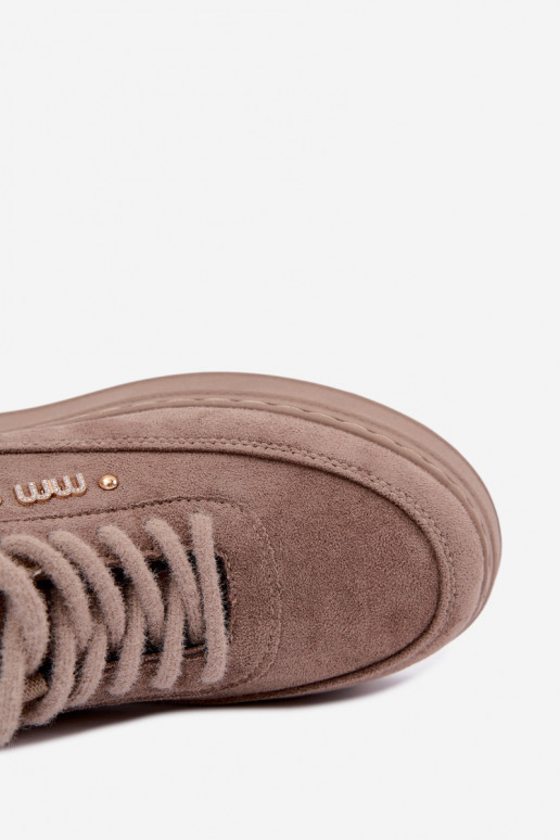 Sneakers in suede con piattaforma in argilla Teysa