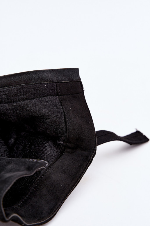 Stivaletti caldi da donna con tacchi decorati neri Luvielle
