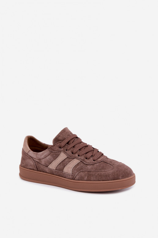 Sneakers da donna in suede marrone Vinceza 95438