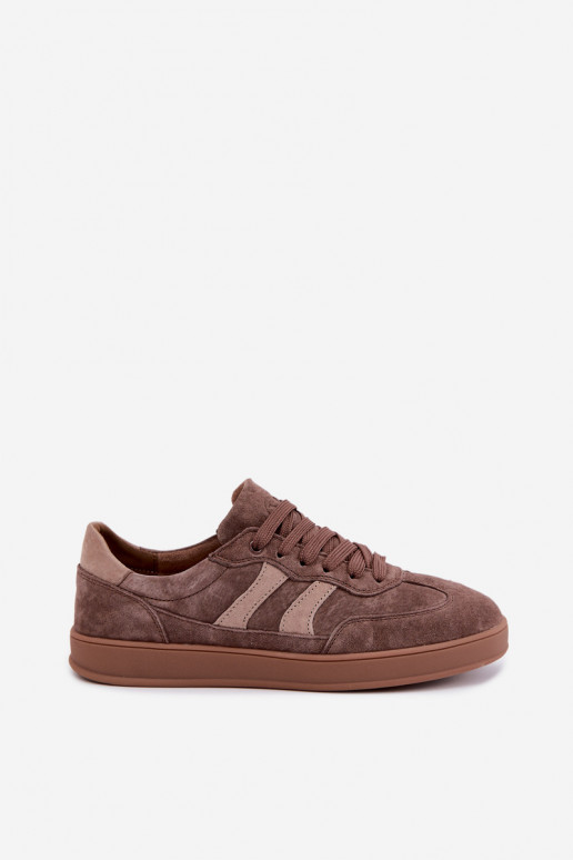 Sneakers da donna in suede marrone Vinceza 95438