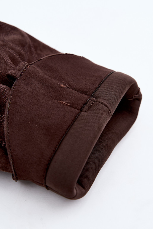 Stivali alti in stile cowboy stropicciati con tacchi e gambale cucito cioccolato Ives