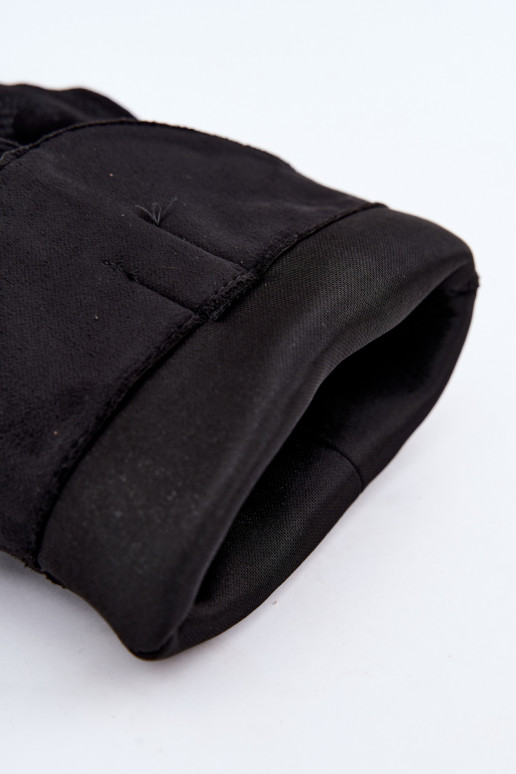 Stivali alti in stile cowboy stropicciati con tacchi e gambale cucito nero Ives