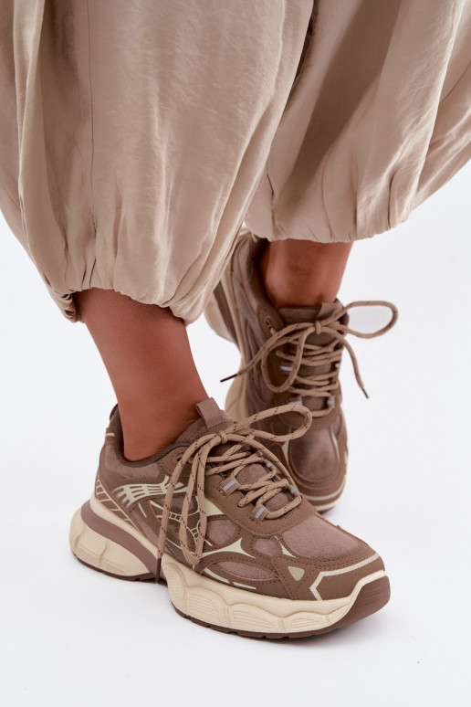 Scarpe sportive con piattaforma marrone INanda