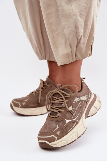 Scarpe sportive con piattaforma marrone INanda 2